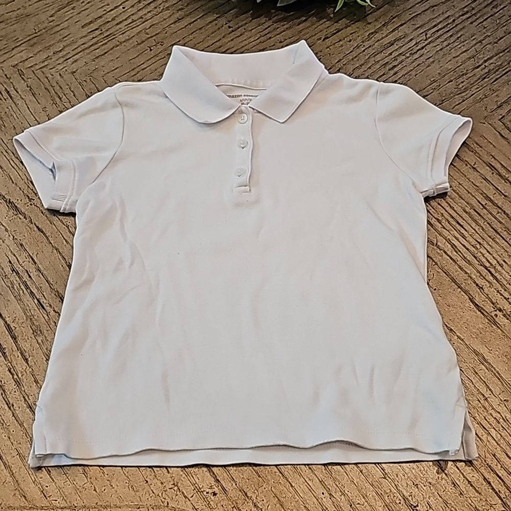 Girls white polo shirt size S 6/7